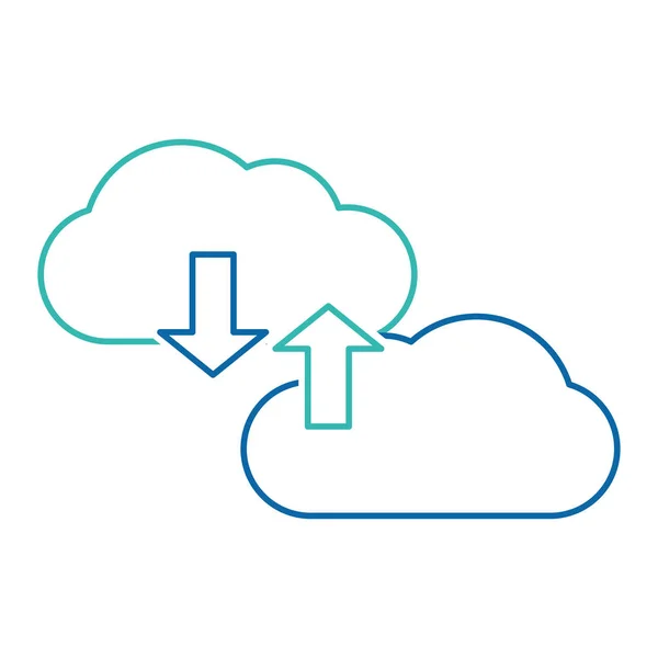 Cloud Computing Technologie Stockage Thème Virtuel Conception Isolée Illustration Vectorielle — Image vectorielle
