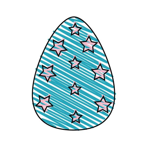 Pascua Huevo Rallado Con Decoración Estrellas Para Celebración Vector Ilustración — Vector de stock