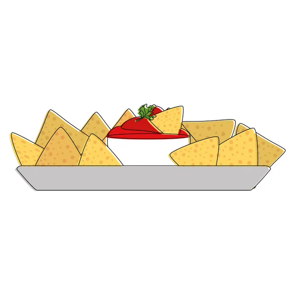 Conception de nachos isolés — Image vectorielle