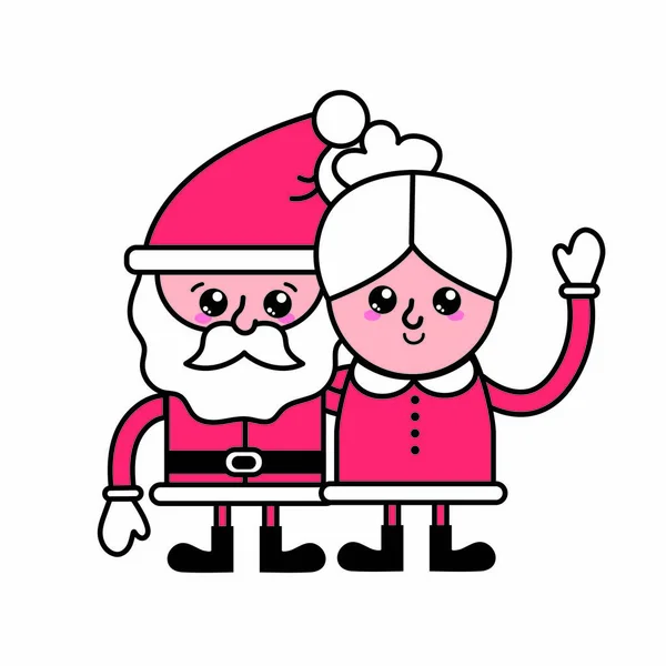 サンタと妻の分離設計 — ストックベクタ