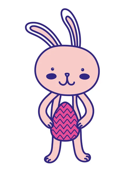 Farbige Kaninchen Tier Mit Ostern Feiertagsfeier Vektor Illustration — Stockvektor