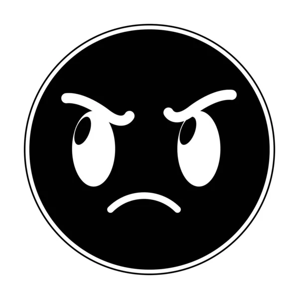 Σιλουέτα Θυμωμένο Πρόσωπο Χειρονομία Σύμβολο Έκφραση Διανυσματικά Εικονογράφηση — Διανυσματικό Αρχείο