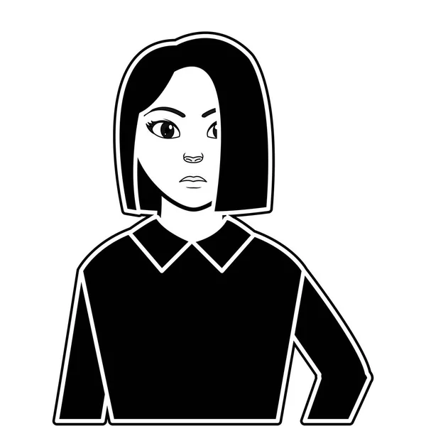 Silueta Avatar Mujer Con Elegante Blusa Estilo Vector Ilustración — Vector de stock