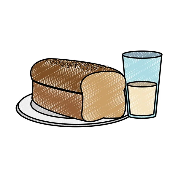 Brot Und Trinken Von Backwaren Lebensmittel Kulinarische Und Shop Thema — Stockvektor