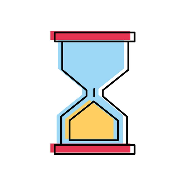 Objeto Clásico Reloj Arena Color Movido Para Controlar Ilustración Del — Vector de stock