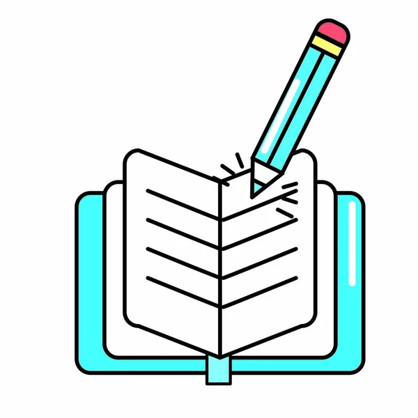 Elszigetelt könyv- és ceruza-design — Stock Vector