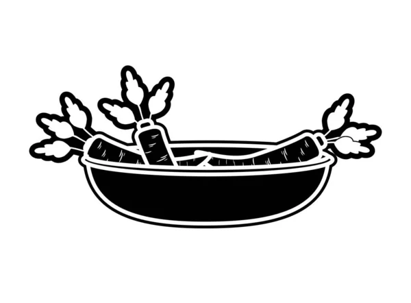 Carotte Légumes Alimentation Saine Biologique Thème Conception Isolée Illustration Vectorielle — Image vectorielle