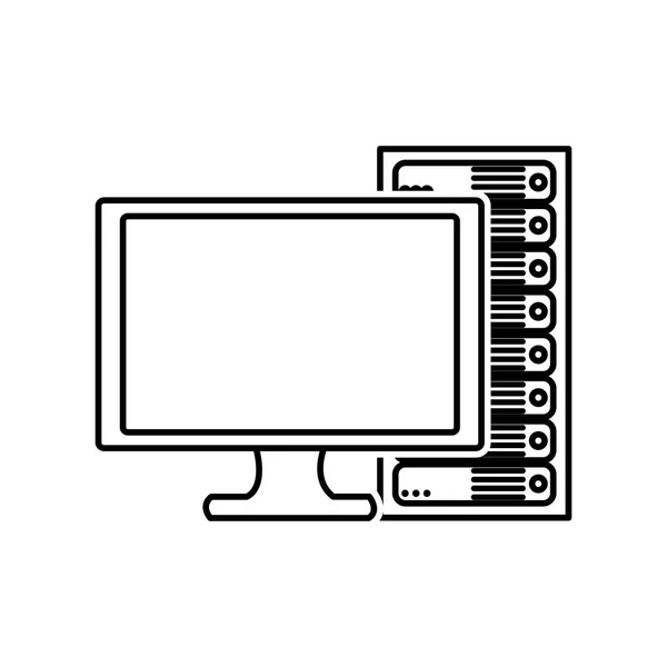 Web Hosting Data Center Base Theme Isolated Design Vector Illustration — Stock Vector