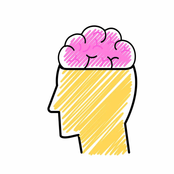 Design de cabeça e cérebro —  Vetores de Stock