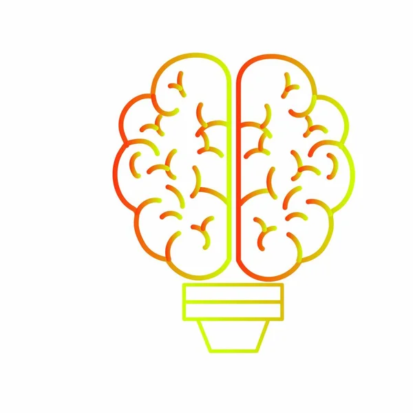 Diseño de cerebro y bombilla — Vector de stock