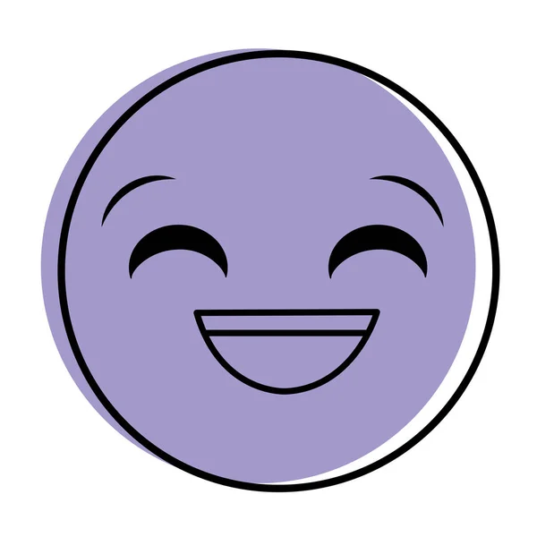 Bewegt Farbe Lachen Gesicht Geste Symbol Ausdruck Vektor Illustration — Stockvektor