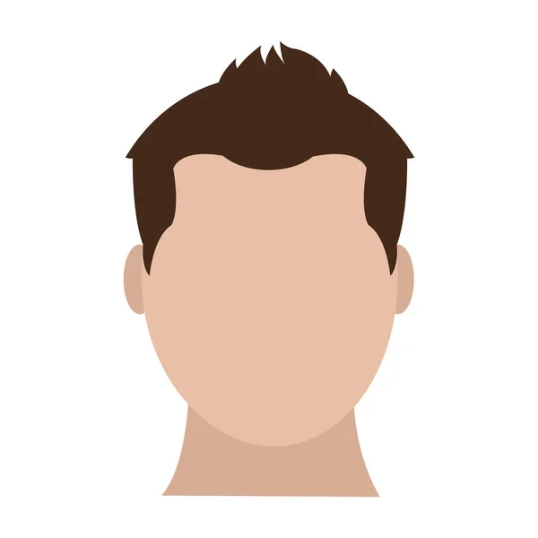 Hombre Avatar Con Ilustración Vectorial Diseño Sin Rostro Peinado — Vector de stock