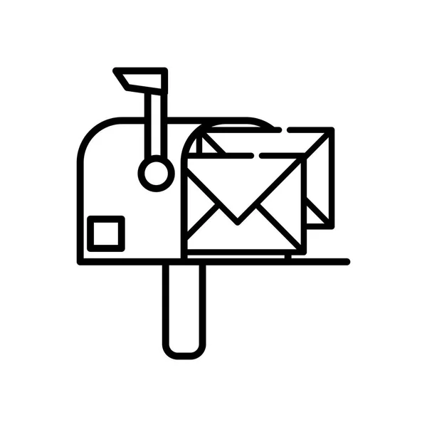 Correspondentie Mailbox Lijn Met Post Brief Bericht Vectorillustratie — Stockvector