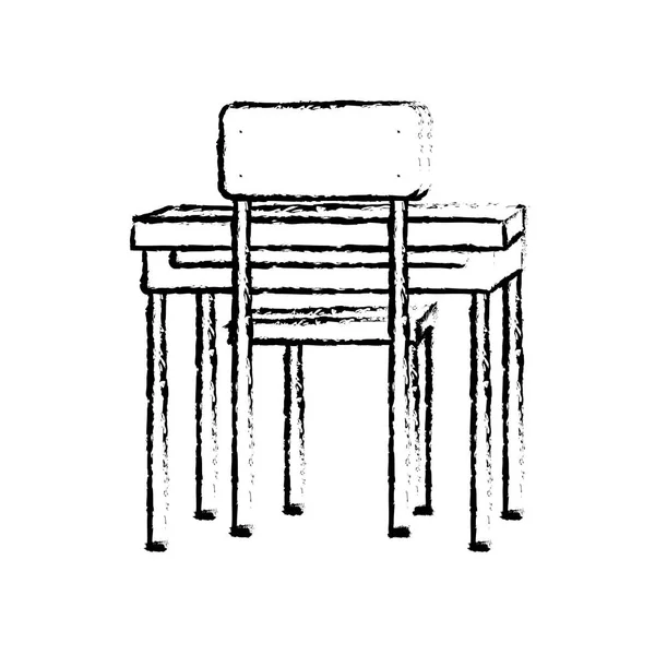 Stuhl Und Tisch Der Schulbildung Und Unterrichtsthema Isolierte Design Vektor — Stockvektor
