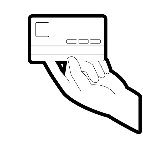 Linha Negócios Cartão Crédito Eletrônico Ilustração Vetor Mão —  Vetores de Stock