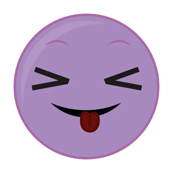 Фиолетовый Шутя Лицо Жест Символ Выражения Векторной Иллюстрации — стоковый вектор