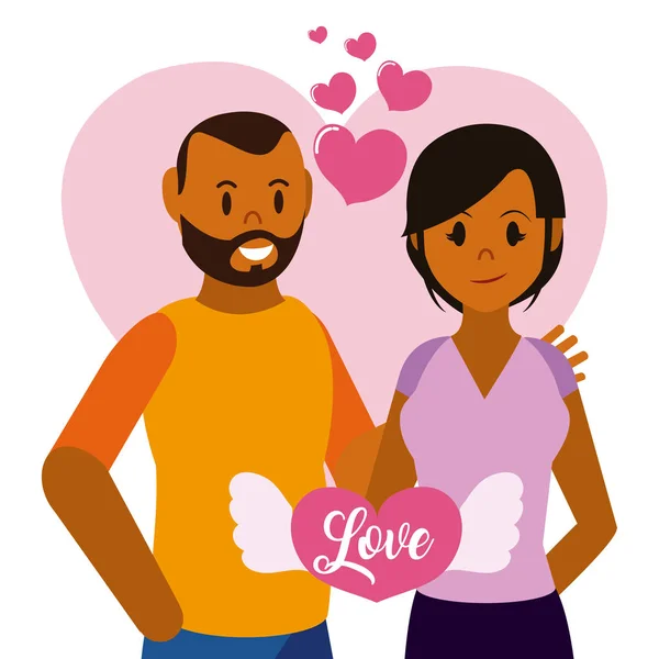 Casal amor desenhos animados —  Vetores de Stock