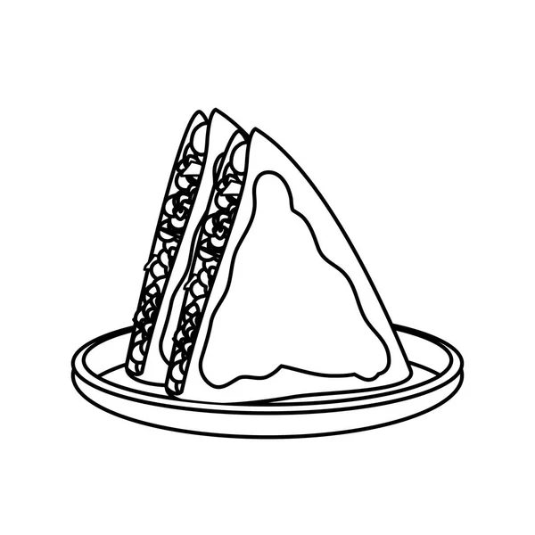 Quesadilla Cuisine Mexicaine Traditionnelle Thème Conception Isolée Illustration Vectorielle — Image vectorielle