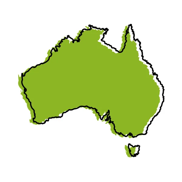 Desenho de mapa australiano — Vetor de Stock