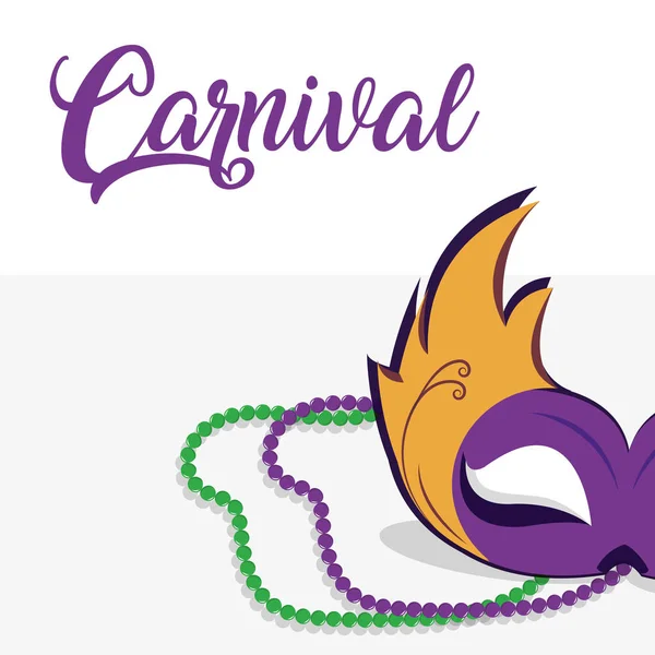 Mask Mardi Gras Carnival Festival Theme Vector Illustration — Stock Vector