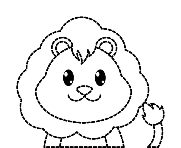 点状可爱的狮子可爱的动物性格向量插图 — 图库矢量图片