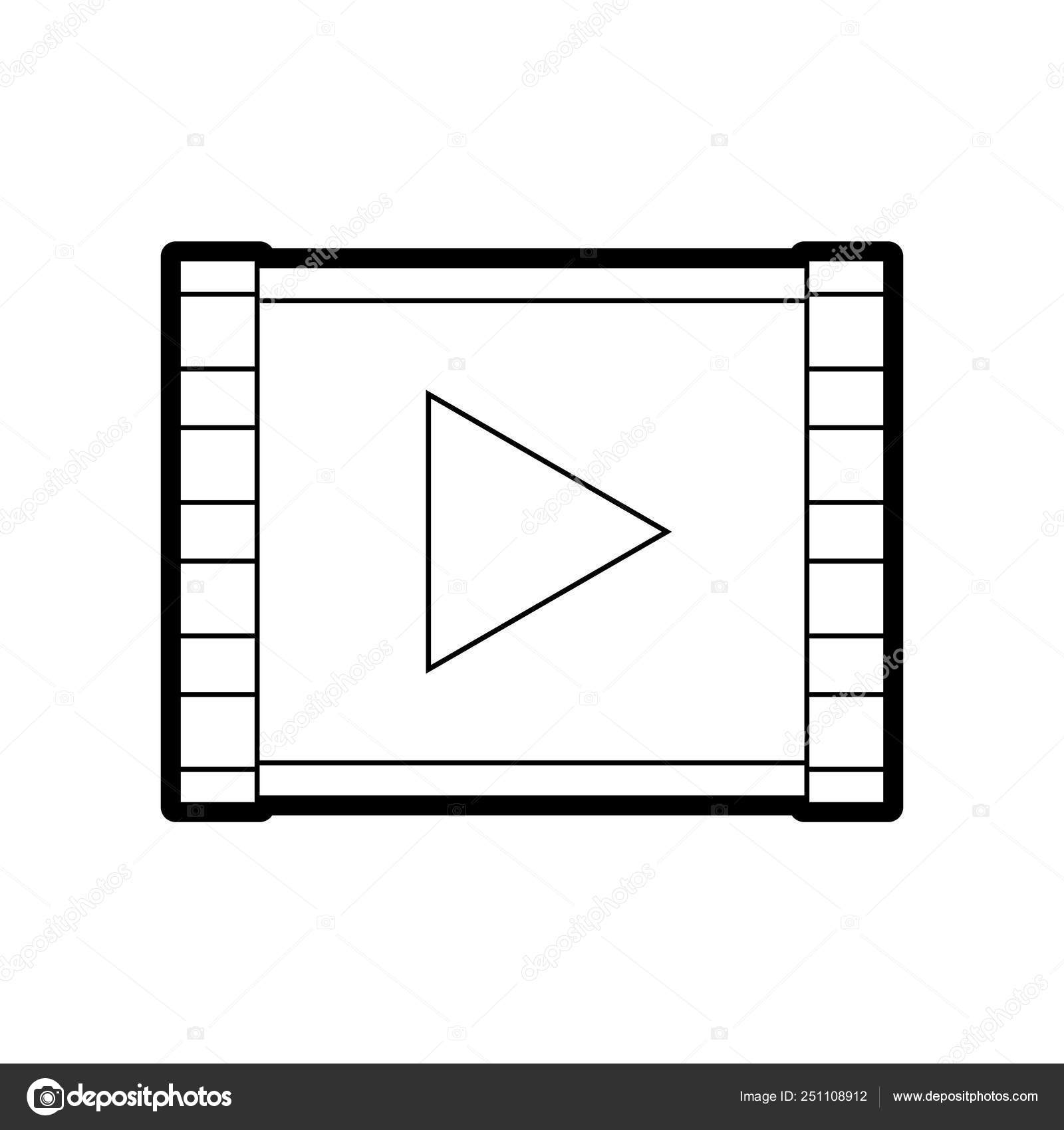 Line digital multimedia play video screen Stock Vector Image by