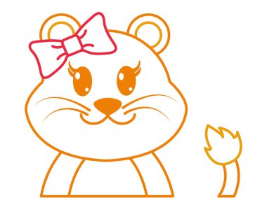 renkli çok güzel kadın aslan sevimli hayvan vektör çizim