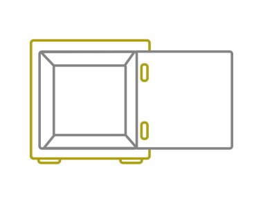 Sarı çizginin güçlü kutusu nesneyi açmak için koruma vektör çizim