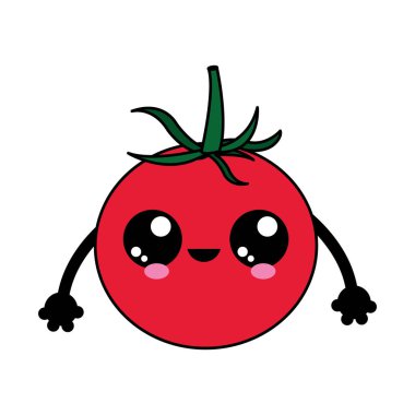 Domates sebze sağlıklı ve organik gıda Tema izole tasarım vektör çizim