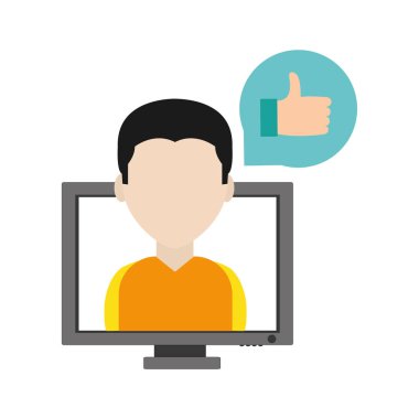 Bilgisayar ve aygıt becerikli alet ve teknoloji Tema izole tasarım vektör çizim sosyal medya