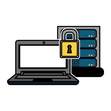 Veri Merkezi barındırma web ve Tema izole tasarım vektör çizim temel