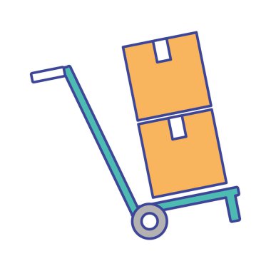 Teslimat nakliye ve lojistik Tema izole tasarım vektör çizim kutusu