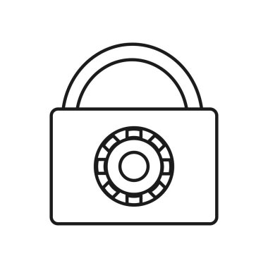 çizgi yakın asma kilit nesnesi parola koruma vektör çizim ile