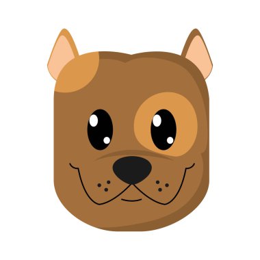 renkli mutlu köpek baş sevimli hayvan karakter vektör çizim