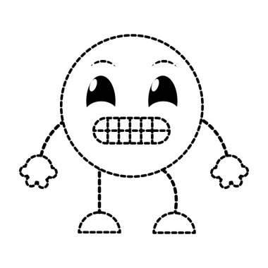 noktalı şekli emoji ifade kolları olan ups ve vektör çizim bacaklar