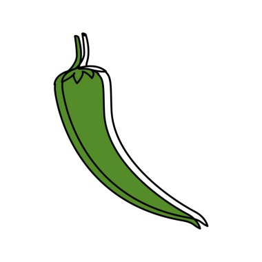 Biber sebze sağlıklı ve organik gıda Tema izole tasarım vektör çizim