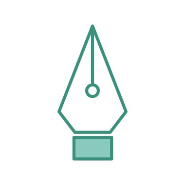 Duo renk metal ofis tüy kalem ucu vektör çizim