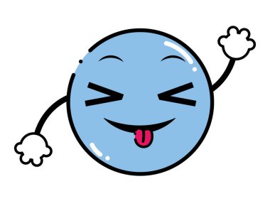 silah ile şaka emoji yüz ifade vektör çizim renk