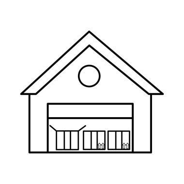 satır garaj depolamak hizmet teslim paketi vektör çizim ile