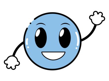 vektör çizim memnun emoji yüz ifadesi silah ile renk