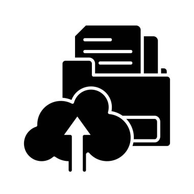 siluet belgeleri dosya klasörü ve vektör çizim yükleme bulut içinde