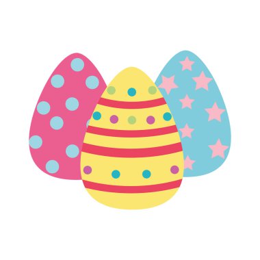 renkli mutlu yumurta Paskalya dekorasyon tatil kutlama vektör çizim için