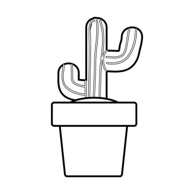 Kaktüs bitki çöl ve doğa Tema izole tasarım vektör çizim