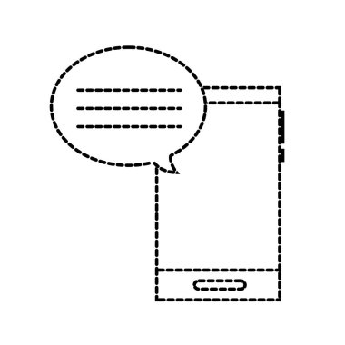 şekil smartphone teknoloji sohbet kabarcık mesaj vektör çizim ile noktalı