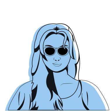 Retro kadın vintage kız ve kadın güzelliğinin Tema izole tasarım vektör çizim