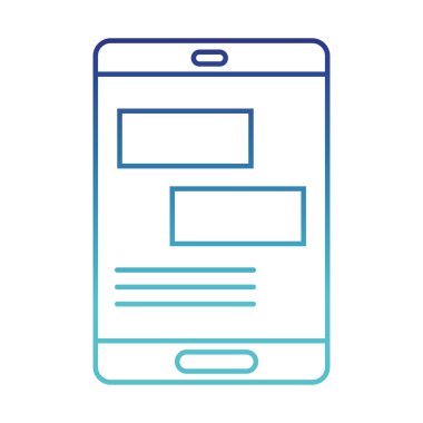 mavi çizgi grafik diyagramı bar smartphone teknoloji vektör çizim içinde