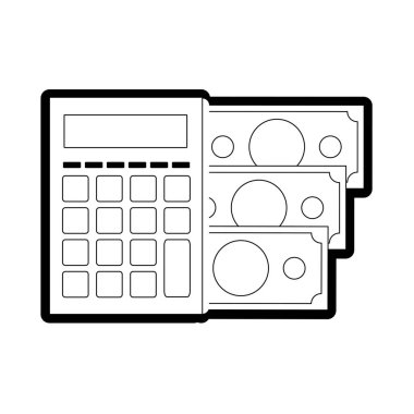 satır mali calcuator faturalarını nakit para vektör çizim ile