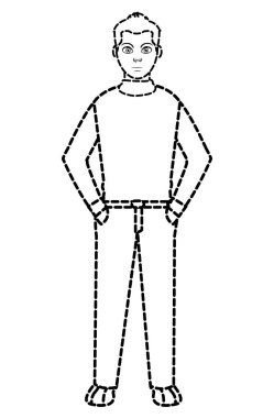 giysilerini ve saç modeli ile noktalı şekil şık adam Tasarla