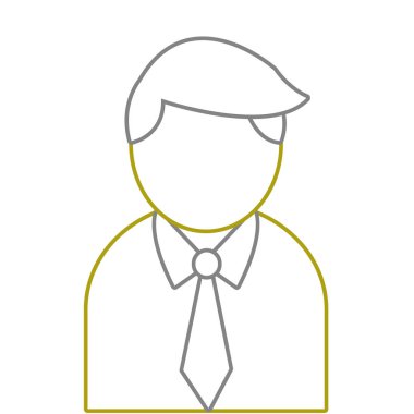 Sarı çizginin profesyonel iş adamı ile gömlek ve saç tasarım