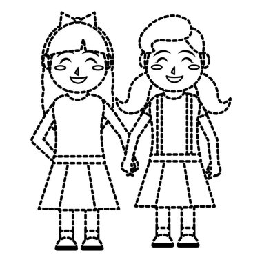 Kızlar tasarım karikatür